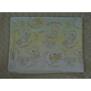 Riegel Critter Sitters Love Babies Flannel Baby Receiving Blanket Yellow Raccoon